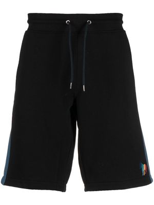 PS Paul Smith Zebra-embroidered side-stripe shorts - Black