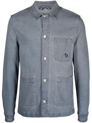 PS Paul Smith zebra-embroidery shirt jacket - Blue