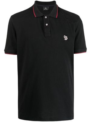 PS Paul Smith zebra logo-patch polo shirt - Black