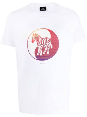 PS Paul Smith zebra logo-print detail T-shirt - White