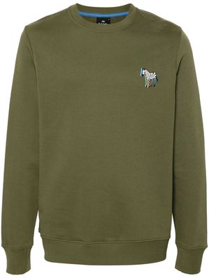 PS Paul Smith zebra-motif organic cotton sweatshirt - Green