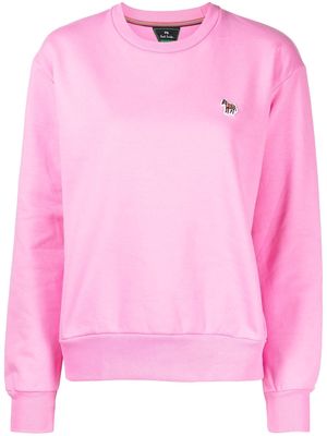 PS Paul Smith zebra-motif organic-cotton sweatshirt - Pink