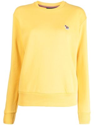 PS Paul Smith zebra-motif organic-cotton sweatshirt - Yellow