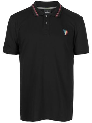 PS Paul Smith Zebra-motif short-sleeve polo shirt - Black