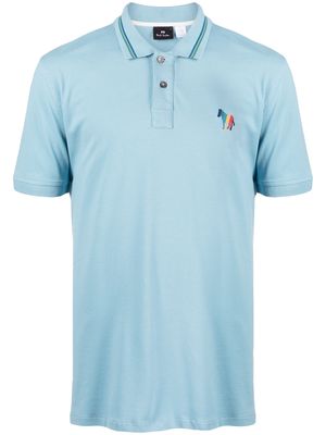 PS Paul Smith Zebra-motif short-sleeve polo shirt - Blue