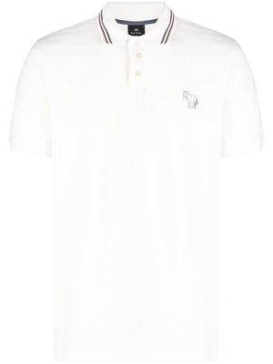 PS Paul Smith Zebra-motif short-sleeved polo shirt - Neutrals