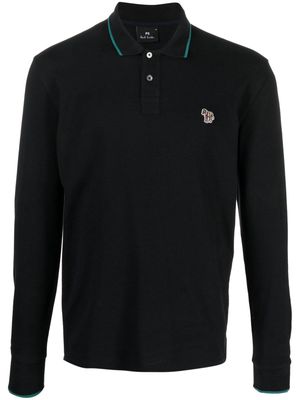 PS Paul Smith Zebra-patch organic-cotton polo shirt - Black