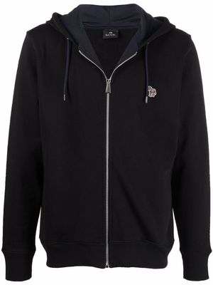 PS Paul Smith Zebra-patch zip-up hoodie - Black