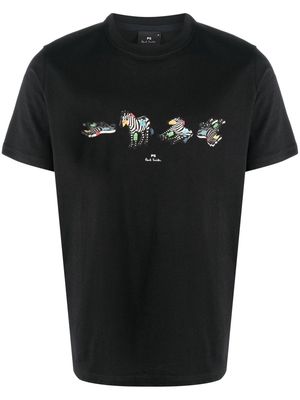 PS Paul Smith zebra-print cotton T-shirt - Black