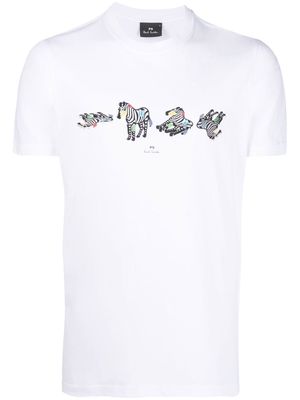 PS Paul Smith zebra-print organic cotton T-shirt - White
