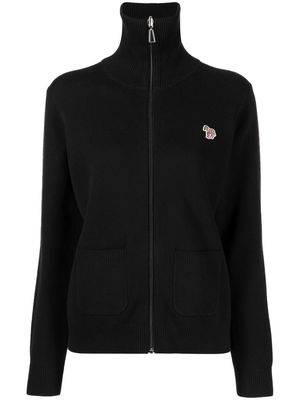 PS Paul Smith zip-fastening logo-patch cardigan - Black