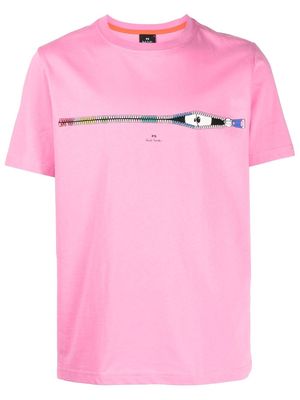 PS Paul Smith zip-motif crew-neck T-shirt - Pink