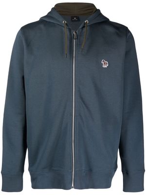 PS Paul Smith zipped organic cotton hoodie - Blue