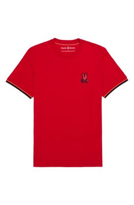 Psycho Bunny Apple Valley Tipped T-Shirt in Brilliant Red