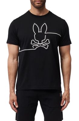 Psycho Bunny Chester Logo Embroidered T-Shirt in Black