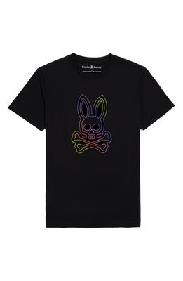 Psycho Bunny Colton Flocking Graphic T-Shirt in Black