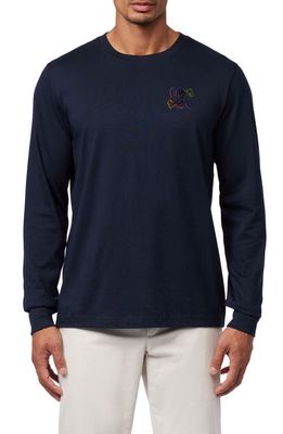 Psycho Bunny Colton Long Sleeve Cotton Graphic T-Shirt in Navy