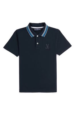 Psycho Bunny Kids' Athens Tipped Piqué Polo in Navy