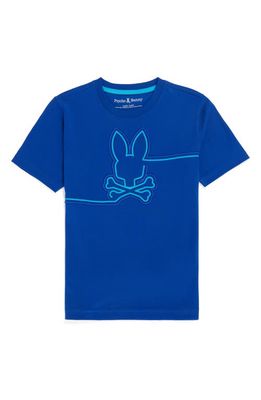Psycho Bunny Kids' Chester Embroidered Graphic T-Shirt in Surf Web