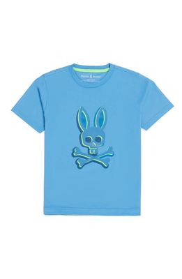 Psycho Bunny Kids' Gel Print Graphic T-Shirt in Cool Blue