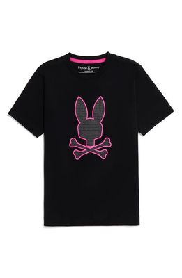 Psycho Bunny Kids' Harvery Embroidered Graphic T-Shirt in Black