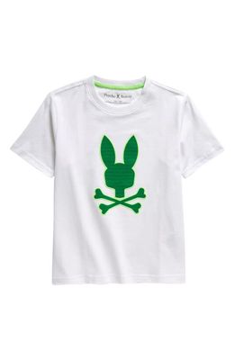 Psycho Bunny Kids' Harvery Embroidered Graphic T-Shirt in White