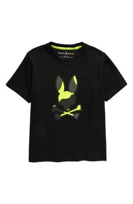 Psycho Bunny Kids' Plano Camo Bunny Graphic T-Shirt in Black