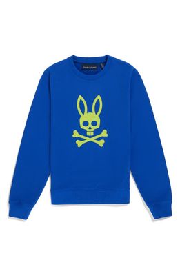 Psycho Bunny Kids' Posen Crewneck Graphic Sweatshirt in Surf Web