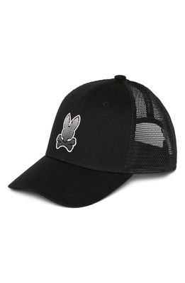 Psycho Bunny Kids' Strype Trucker Hat in Black