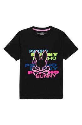Psycho Bunny Kids' Tyrian Graphic T-Shirt in Black