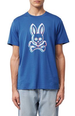 Psycho Bunny Meyer Tie Dye Bunny Cotton Graphic Tee in Nile Blue