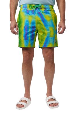 Psycho Bunny Montgomery Print Swim Trunks in Banana