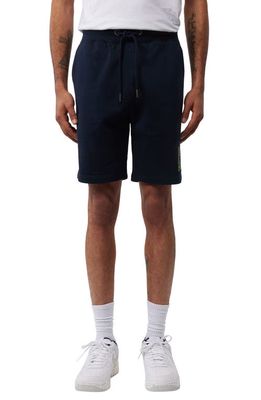 Psycho Bunny Pisani Embroidered Cotton French Terry Sweat Shorts in Navy