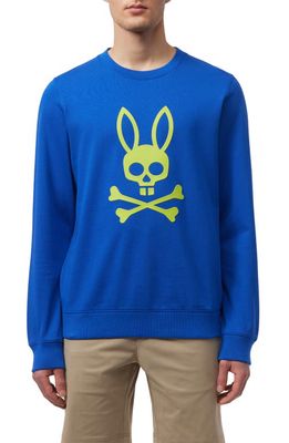 Psycho Bunny Posen Puff Logo Cotton French Terry Graphic Sweatshirt in Surf The Web