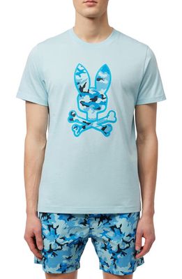 Psycho Bunny Rye Camo Bunny Graphic T-Shirt in Seafoam