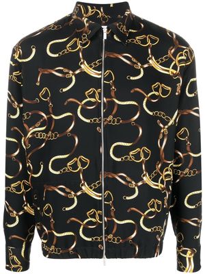 PT TORINO belt-print pattern jacket - Black