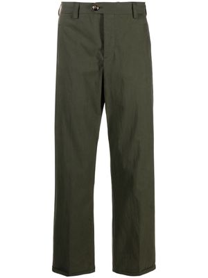 PT Torino button-fastening cotton-blend straight-leg trousers - Green