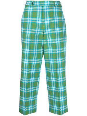 PT Torino check-pattern cropped trousers - Blue