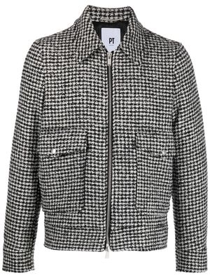 PT Torino check-pattern zip-up jacket - Black