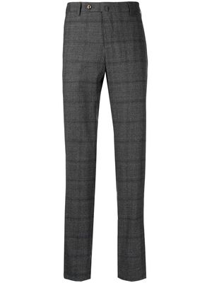 PT TORINO check-print slim-cut trousers - Black