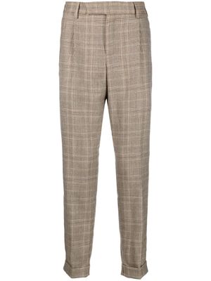 PT Torino check-print tailored trousers - Neutrals