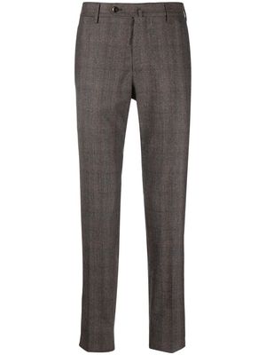 PT TORINO check print wool trousers - Brown