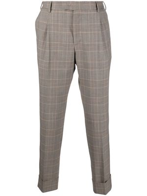 PT TORINO checked virgin-wool trousers - Brown