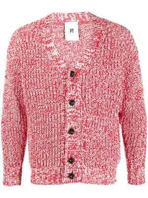 PT Torino chunky-knit cotton cardigan - Red