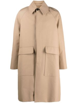 PT Torino concealed-fastening mid-length coat - Neutrals