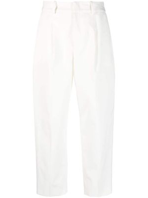 PT Torino cropped cotton trousers - White