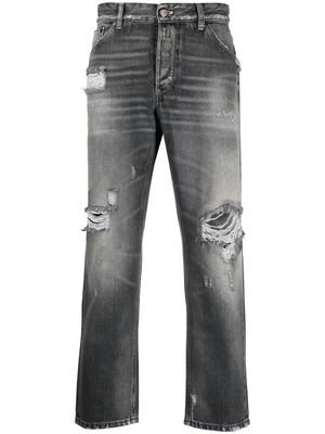 PT TORINO distressed-effect cropped jeans - Grey