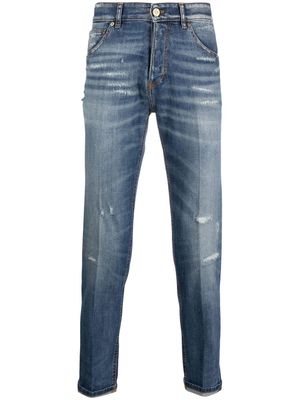 PT Torino distressed mid-rise slim-fit jeans - Blue