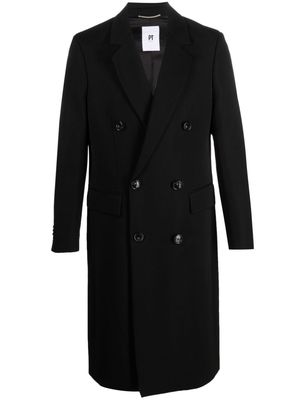 PT Torino double-breasted virgin-wool coat - Black
