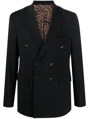 PT TORINO double-breasted wool blazer - Black